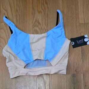 LUMI COLLECTIVE Color Block Crop Tank, Size Adult Small